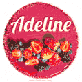 Happy Birthday Cake with Name Adeline - Free Download