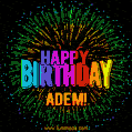 New Bursting with Colors Happy Birthday Adem GIF and Video with Music