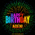 New Bursting with Colors Happy Birthday Aden GIF and Video with Music