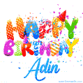 Happy Birthday Adin - Creative Personalized GIF With Name