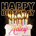 Adley - Animated Happy Birthday Cake GIF Image for WhatsApp