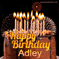 Chocolate Happy Birthday Cake for Adley (GIF)