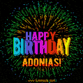 New Bursting with Colors Happy Birthday Adonias GIF and Video with Music