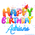 Happy Birthday Adriano - Creative Personalized GIF With Name