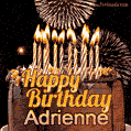 Chocolate Happy Birthday Cake for Adrienne (GIF)