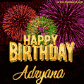Wishing You A Happy Birthday, Adryana! Best fireworks GIF animated greeting card.