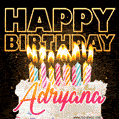 Adryana - Animated Happy Birthday Cake GIF Image for WhatsApp