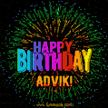 New Bursting with Colors Happy Birthday Advik GIF and Video with Music