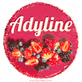 Happy Birthday Cake with Name Adyline - Free Download