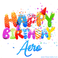 Happy Birthday Aero - Creative Personalized GIF With Name