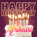 Afrikaisi - Animated Happy Birthday Cake GIF Image for WhatsApp