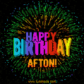 New Bursting with Colors Happy Birthday Afton GIF and Video with Music