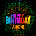 New Bursting with Colors Happy Birthday Aiden GIF and Video with Music