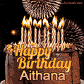 Chocolate Happy Birthday Cake for Aithana (GIF)