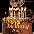 Chocolate Happy Birthday Cake for Aiya (GIF)