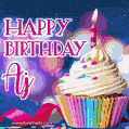 Happy Birthday Aj - Lovely Animated GIF