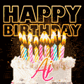 Aj - Animated Happy Birthday Cake GIF for WhatsApp
