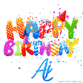 Happy Birthday Aj - Creative Personalized GIF With Name