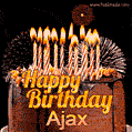 Chocolate Happy Birthday Cake for Ajax (GIF)
