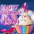Happy Birthday Akash - Lovely Animated GIF