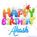 Happy Birthday Akash - Creative Personalized GIF With Name
