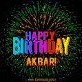 New Bursting with Colors Happy Birthday Akbar GIF and Video with Music
