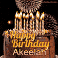 Chocolate Happy Birthday Cake for Akeelah (GIF)