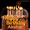 Chocolate Happy Birthday Cake for Akshar (GIF)