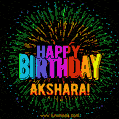 New Bursting with Colors Happy Birthday Akshara GIF and Video with Music