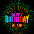 New Bursting with Colors Happy Birthday Alaa GIF and Video with Music