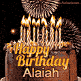 Chocolate Happy Birthday Cake for Alaiah (GIF)