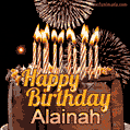 Chocolate Happy Birthday Cake for Alainah (GIF)