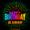 New Bursting with Colors Happy Birthday Alainah GIF and Video with Music