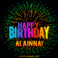 New Bursting with Colors Happy Birthday Alainna GIF and Video with Music