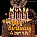 Chocolate Happy Birthday Cake for Alanah (GIF)