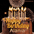 Chocolate Happy Birthday Cake for Alania (GIF)