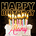 Alany - Animated Happy Birthday Cake GIF Image for WhatsApp