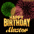 Wishing You A Happy Birthday, Alastor! Best fireworks GIF animated greeting card.