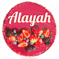 Happy Birthday Cake with Name Alayah - Free Download