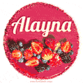 Happy Birthday Cake with Name Alayna - Free Download