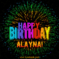 New Bursting with Colors Happy Birthday Alayna GIF and Video with Music