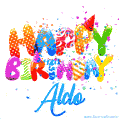 Happy Birthday Aldo - Creative Personalized GIF With Name
