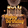Chocolate Happy Birthday Cake for Aleah (GIF)