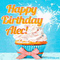 Happy Birthday, Alec! Elegant cupcake with a sparkler.