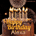 Chocolate Happy Birthday Cake for Alexa (GIF)