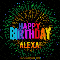 New Bursting with Colors Happy Birthday Alexa GIF and Video with Music