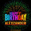 New Bursting with Colors Happy Birthday Alexzander GIF and Video with Music