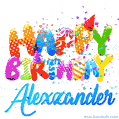 Happy Birthday Alexzander - Creative Personalized GIF With Name