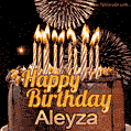 Chocolate Happy Birthday Cake for Aleyza (GIF)