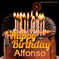 Chocolate Happy Birthday Cake for Alfonso (GIF)